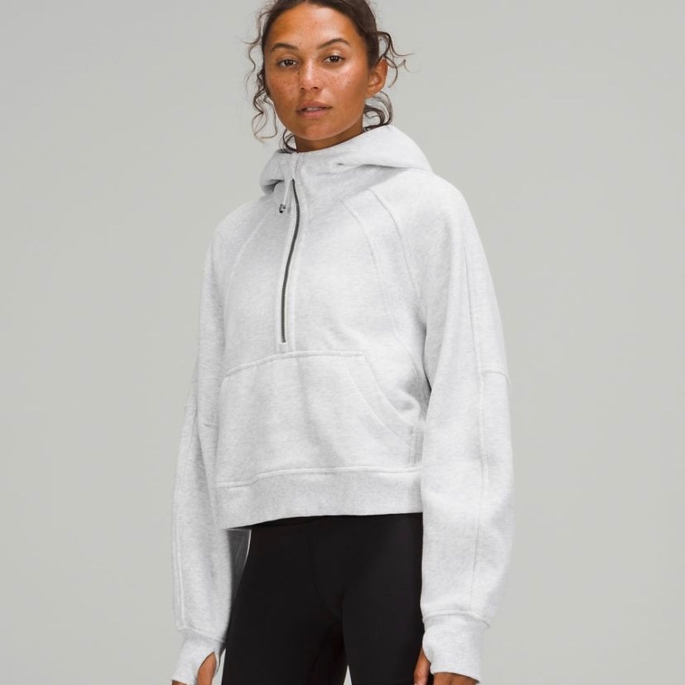 Lululemon Scuba Oversized Half Zip Heathered Core Ultra Light Grey Hoodie